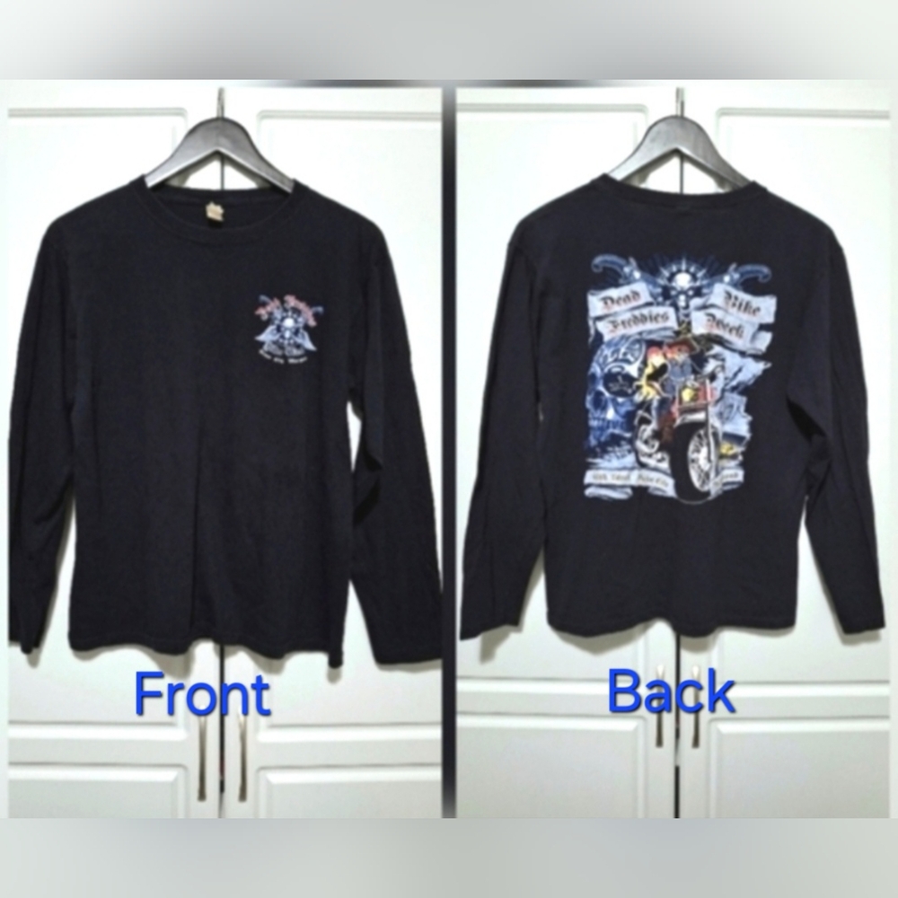 Anvil Mens Graphic Longsleeve T-Shirt Black Dead Freddies Bike Week OceanCity MD - Picture 15 of 15